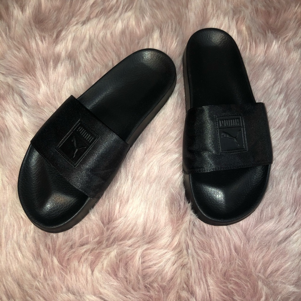 Black Puma Slides
